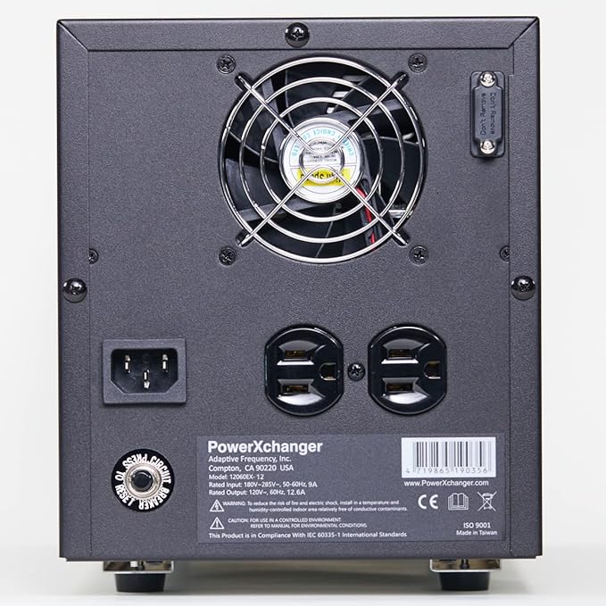 Voltage & Frequency Converter & Transformer - Step-Down 220V 50Hz to 120V 60Hz - Continuous Power, Smart Protection Features, Pure Sine Wave Output – PowerXchanger EX-12