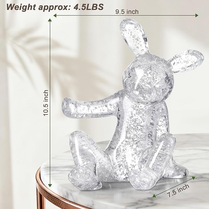 Rabbit Shaped Wine Holder Wine Rack Shelf Resin Sculpture Practical Home Decoration Crafts (Silver)
