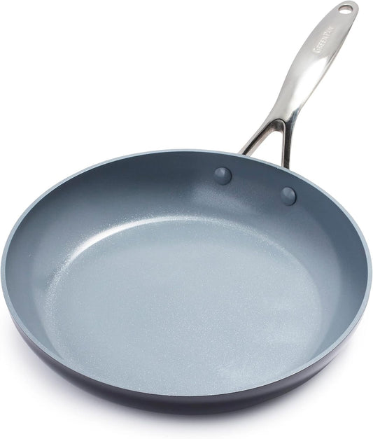 GreenPan Valencia Pro Hard Anodized Healthy Ceramic Nonstick 12" Frying Pan Skillet, PFAS-Free Cookware, Stainless Steel Handle, Induction Suitable, Dishwasher Safe, Oven Safe,