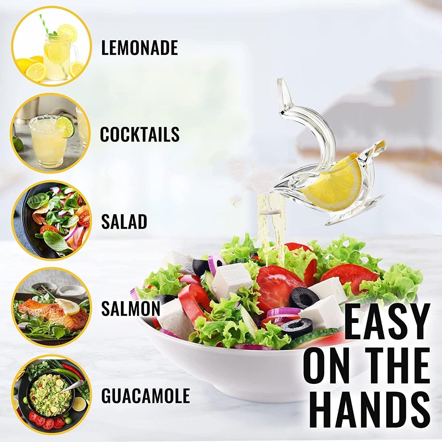 New Acrylic Manual Lemon Slice Squeezer, Portable Transparent Fruit Juicer, Elegance Bird Shape, Hand Juicer for Orange Lemon Lime Pomegranate (4Pcs) (2Pcs)