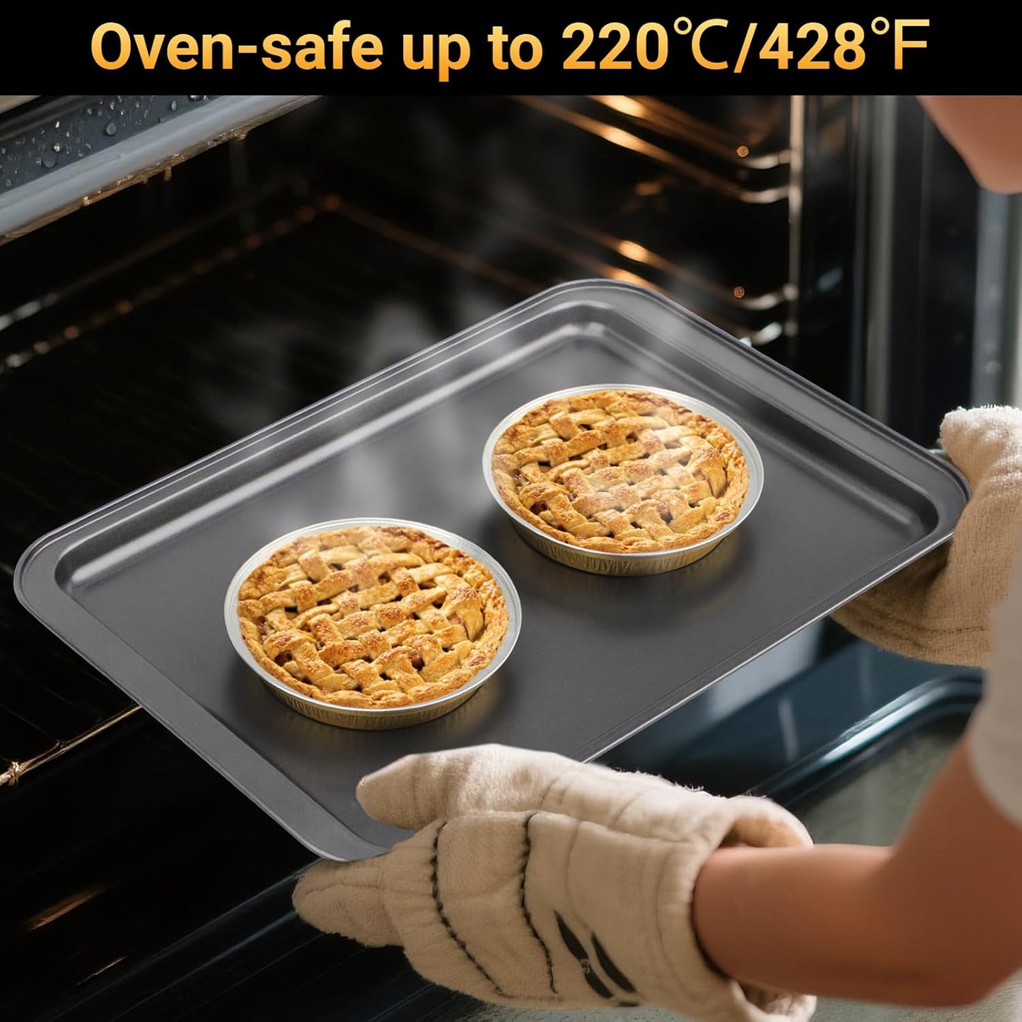 EUSOAR Gold Cupcake Liners, 25pcs 10oz/275ml Creme Brulee Cups Cupcake Liners Holiday, Round Aluminum Muffin Pans with Lids Flan Bread Pie Tart Brownie Holders for Bakery Wedding Birthday Party
