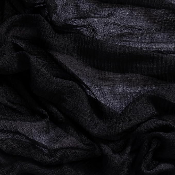Socomi 6pcs Black Cheesecloth Table Runner Fall Thanksgiving Gauze 120 Inch Rustic Boho Cheese Cloth Runner for Wedding Party Baby Bridal Shower Centerpiece Decoration Holiday Home Decorations