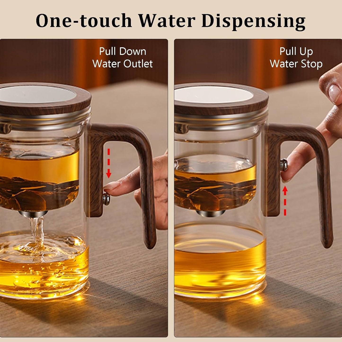 Enchanti Tea Pot - 600ml/20.3oz Witchcraft Magic Glass Teapot, Magnetic Water Separation Design, Borosilicate Infuser Pot with Strainer for Loose Leaf & Herbal Teas, Ideal for Tea Maker