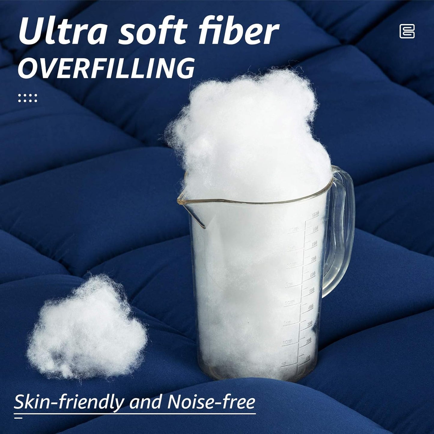 HYLEORY All-Season King Size Bed Comforter - Cooling Down Alternative Quilted Duvet Insert with Corner Tabs - Winter Warm - Machine Washable - Navy Blue