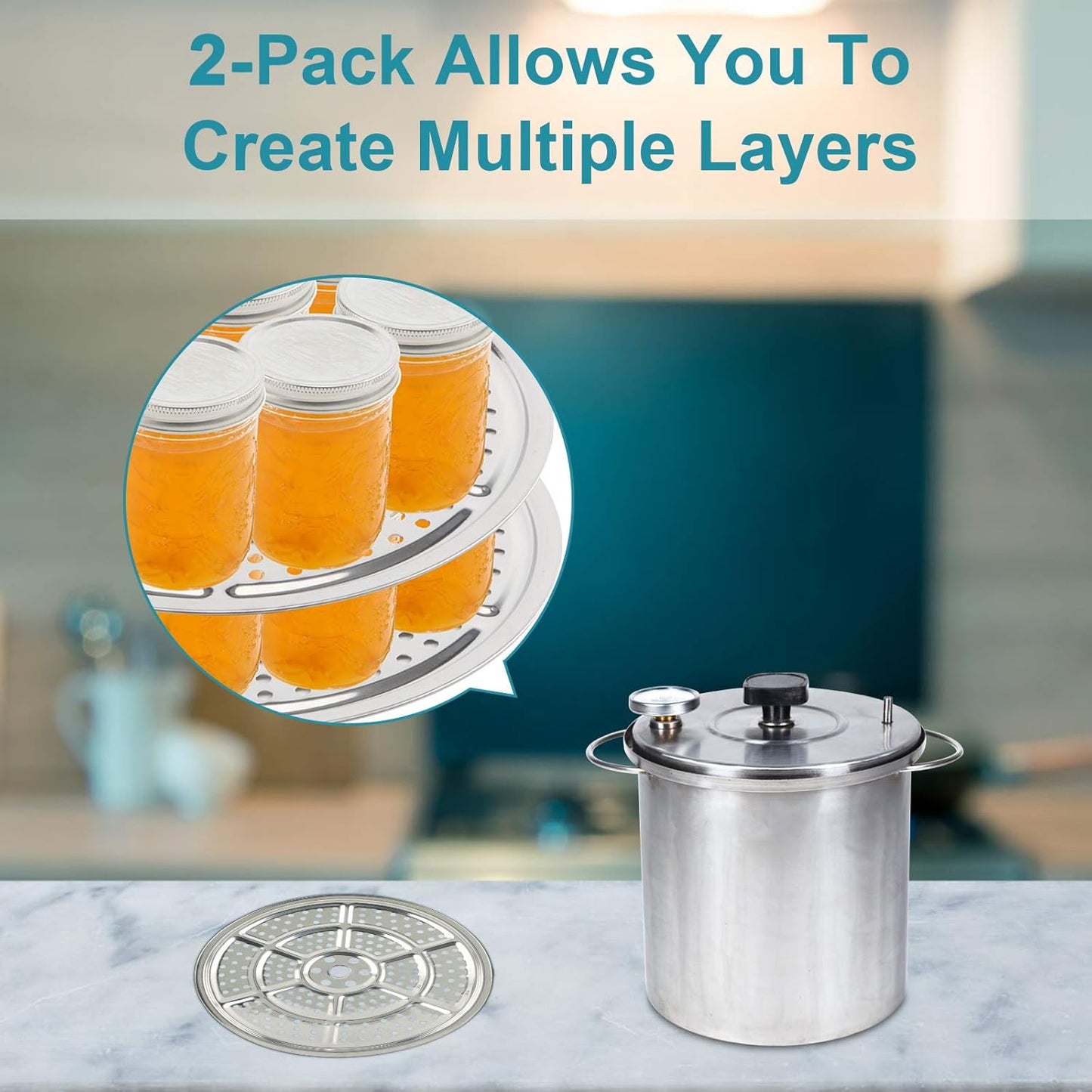 2Pack Stainless Steel Canner Rack - 11-Inch Pressure Cooker Rack for Pressure Canner - Compatible with Presto, All-American and More