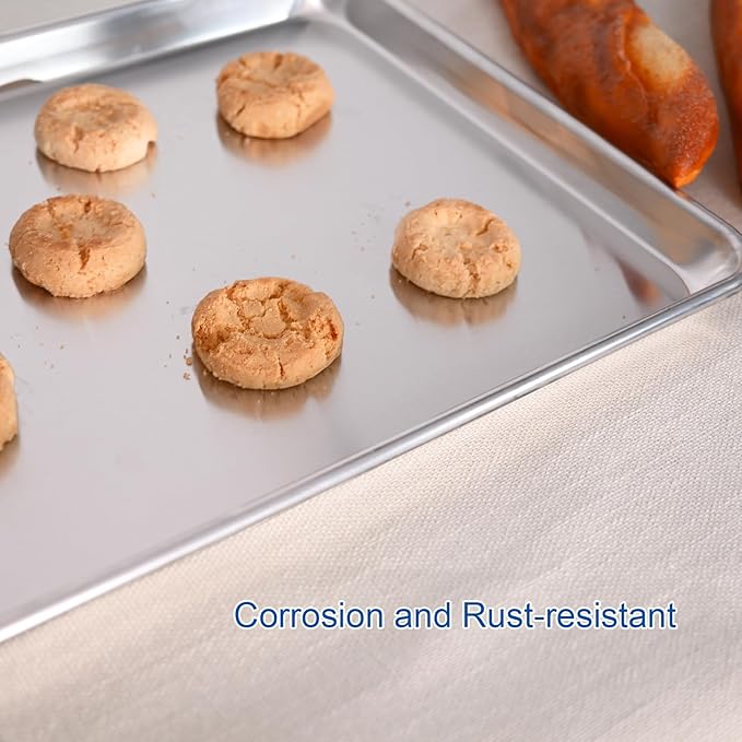 HARDURA Aluminum Baking Sheet Pan 18”L X 26”W X 1”H Cookie Sheet, 6Packs, For Oven in Bakery & Restaurant, Kitchen