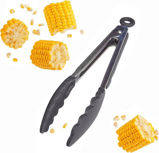 StarPack Premium Silicone Kitchen Tongs 9-Inch - Stainless Steel with Non-Stick Silicone Tips, High Heat Resistant to 600°F, For Cooking, Serving, Grill, BBQ & Salad (Stormy Grey)