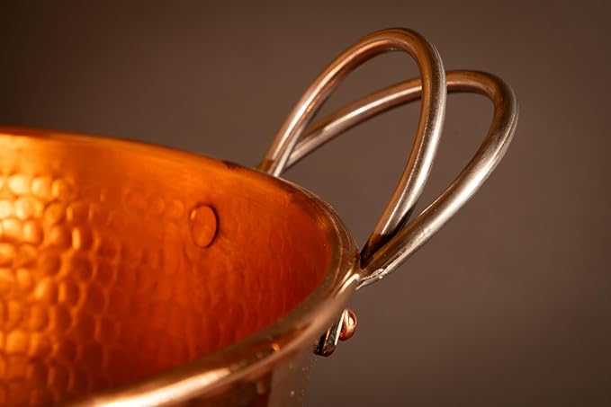 Sertodo Solid Copper Mixing Bowl | 1.5 qt, 8-inch Diameter | 100% Pure Hammered Copper Bowl for Kitchen, Baking & Cooking | Large Mixing Bowls for Whisking, Beating & Serving