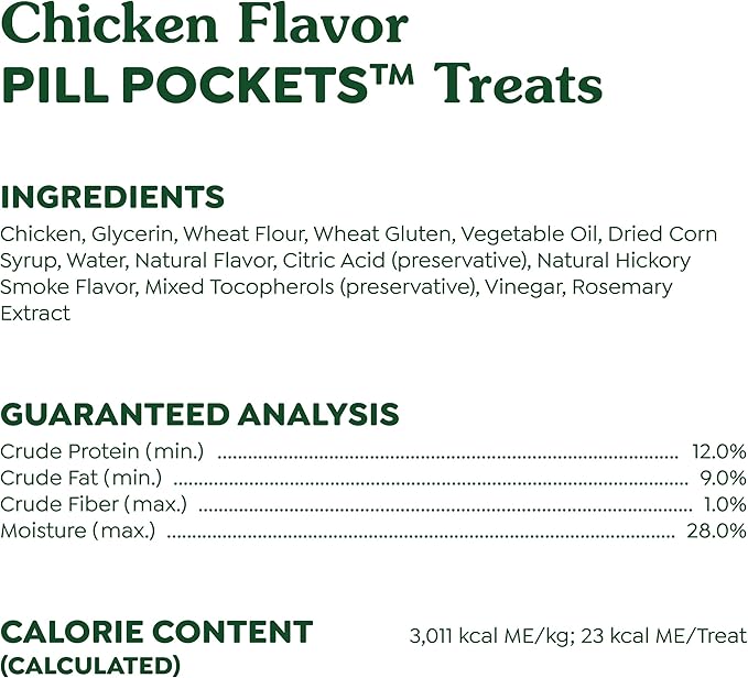 Greenies Pill Pockets for Dogs Large Size, Soft Dog Treats, Chicken Flavor, 7.9 oz. Pouch (30 Treats)