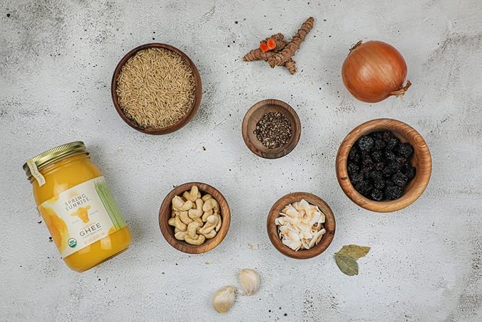 Spring Sunrise Grass Fed Organic Ghee - USDA Certified Clarified Butter - Keto & Paleo Friendly, Non-GMO, Gluten & Casein Free Cooking Oil - Sustainably Sourced - 32 oz Jar