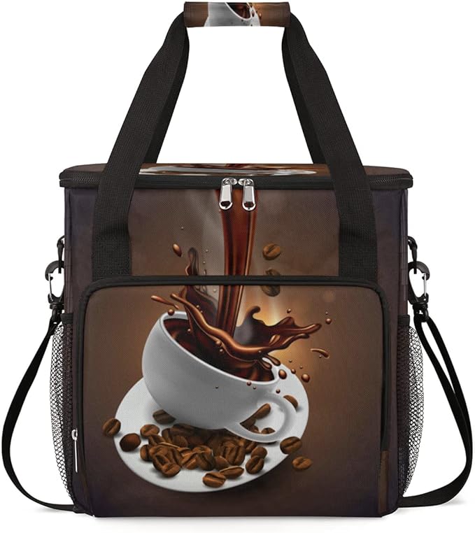 cfpolar Coffee Maker Storage Bag, Waterproof Travel Carrying Storage Tote Bag Organizer Case, Compatible with K-Mini or K-Mini Plus, And Suitable for Other Accessories， With Pockets for K-Cup Pods