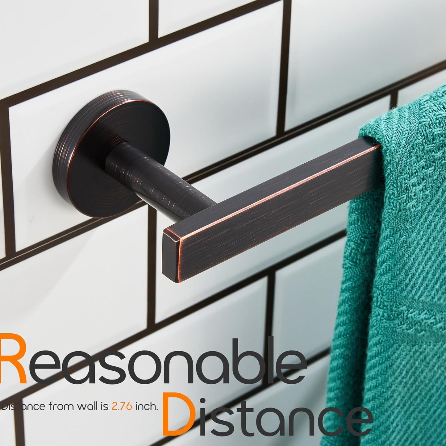 24 Inch Bathroom Towel Bar Bath Towel Rack Kitchen Towel Holder Towel Rails Wall Mounted SUS304 Stainless Steel 2 Pack Oil Rubbed Bronze AN4001ORB-L24-P2