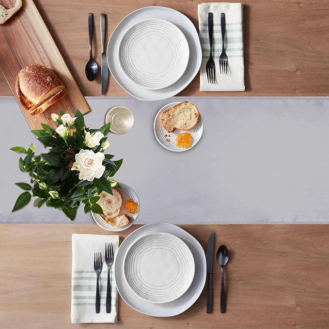 5 Pack Table Runner 12 X 108 Inch Silk Table Runner for Party,Wedding, Birthday, Banquets,Decoration(Silver)
