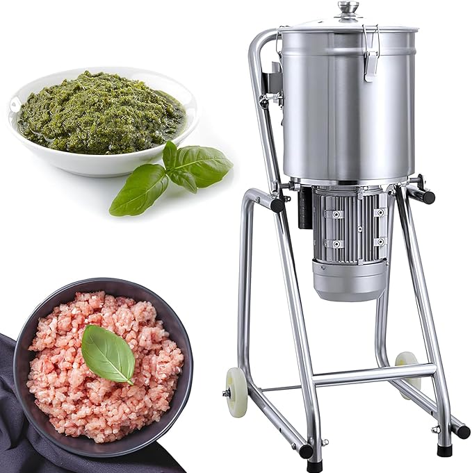 Kolice Commercial 34QT Food Processor, Stainless Steel Meat Chopper, Vegetable Cutter, Electric Food Chopper -Timer Control, Visible Transparent lid