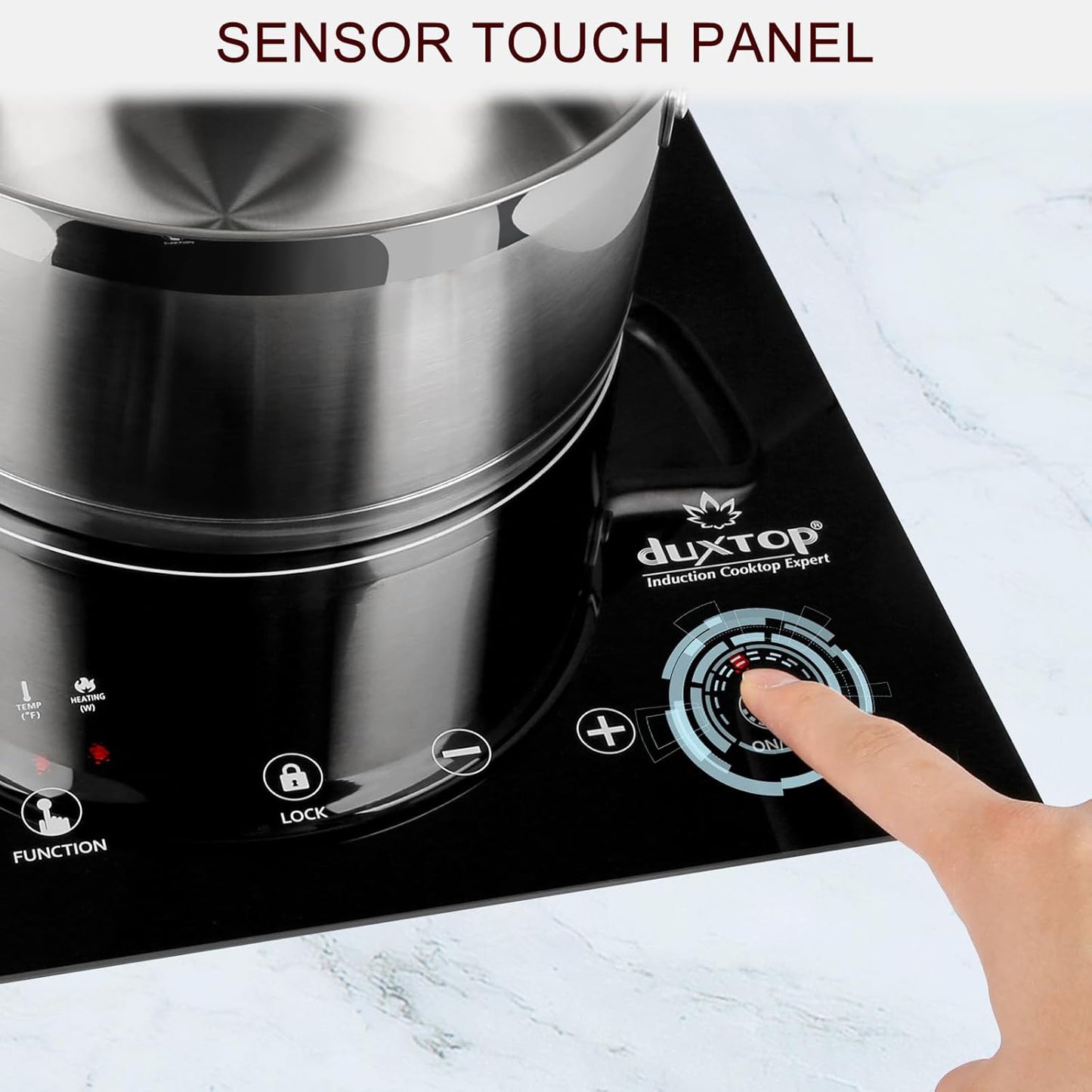 Duxtop Built-in Induction Cooktop, Portable Countertop Burner, Sensor Touch Induction Burner, 170-Minute Timer, Safety Lock, 1800W BT-200T1/8600BI