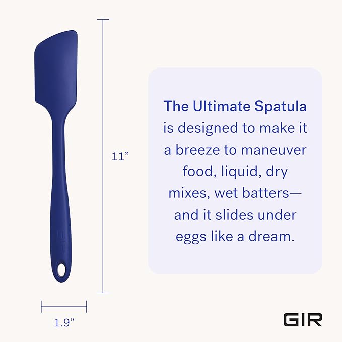 GIR: Get It Right Silicone Kitchen Spatula - Non-toxic Cooking Utensils for Nonstick Cookware, Cooking and Baking, Ultimate - 11IN - Navy