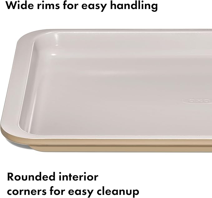 OXO Good Grips Non-Stick Pro Ceramic Coated Metal Bakeware Jelly Roll Pan – Biscuit