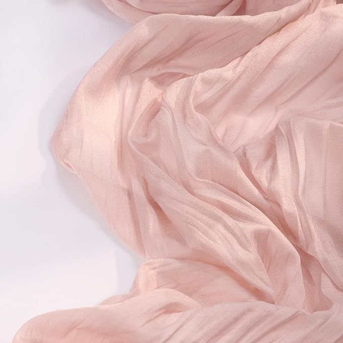 Pink Cheesecloth Table Runner 6 Pack Christmas Table Runners Boho Gauze 120 Inches Light Pink Cheese Cloth Table Decor for Xmas Holiday Season Wedding Bridal Girl Baby Shower Sweet 16 Party