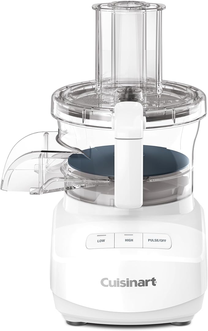 Cuisinart 9-Cup Continuous Feed Food Processor – Fine & Medium Reversible Shredding/Slicing Disc, Universal Blade, In-Bowl Storage, Continuous-Feed Attachment, BPA-Free, Easy Clean, White (Renewed)