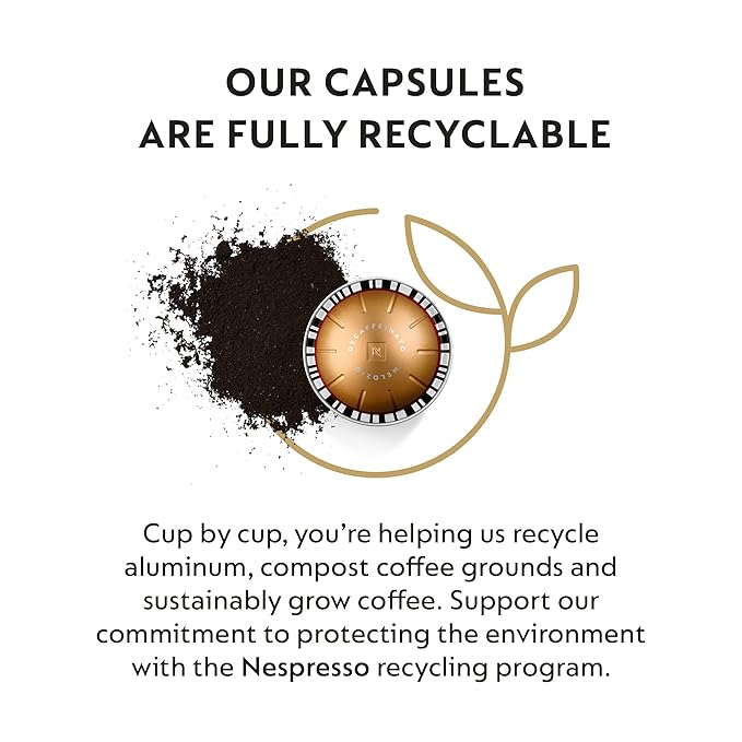 Nespresso Capsules Vertuo, Melozio Decaffeinato, Medium Roast Espresso, 30-Count Coffee Pods, Brews 7.8 oz.