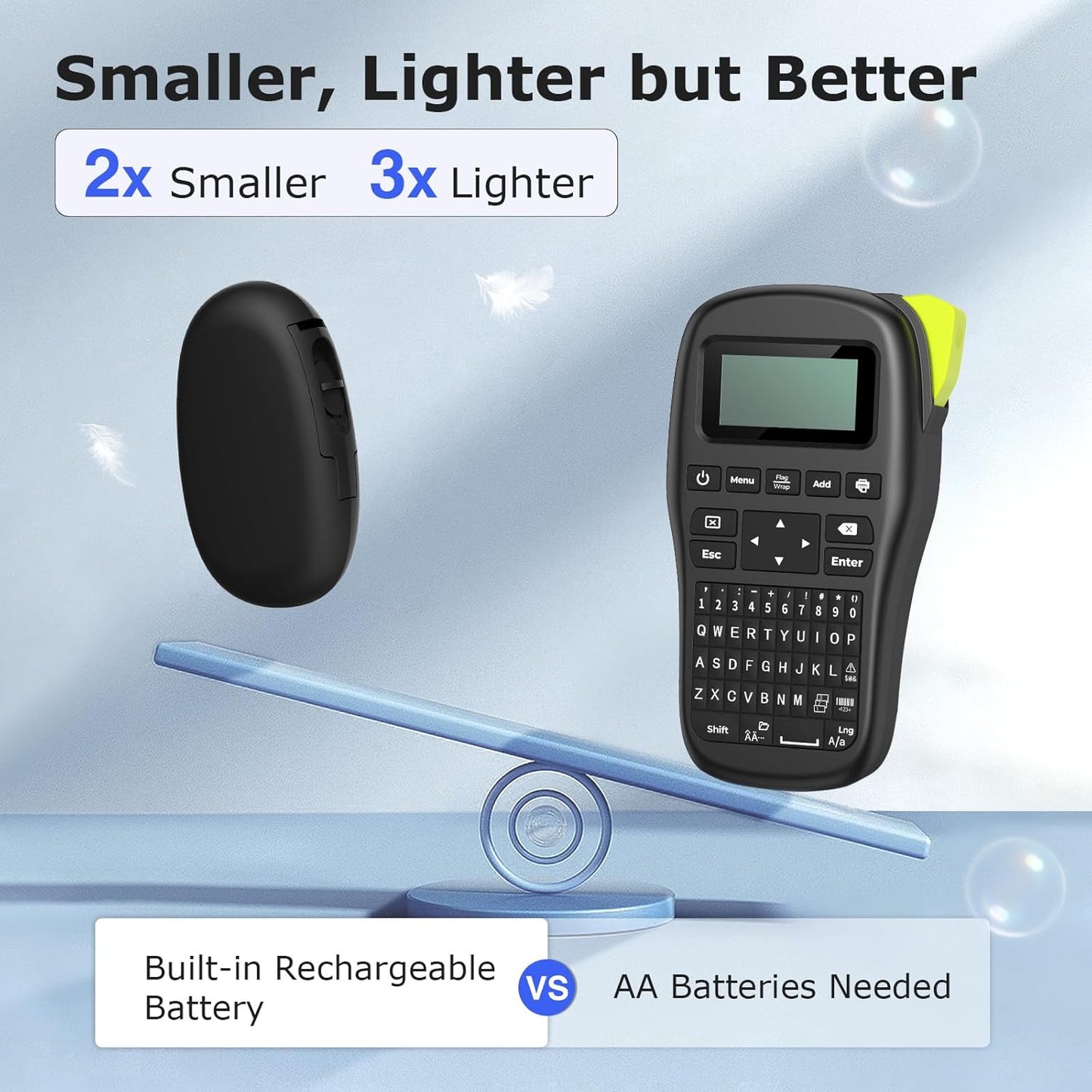 SUPVAN E10 Bluetooth Label Maker Machine with 3 Tapes, Continuous Waterproof Label, Versatile App with 35 Fonts and 1k+ Icons, Inkless Labeler for Home, Kitchen, School, Office Organization, Black