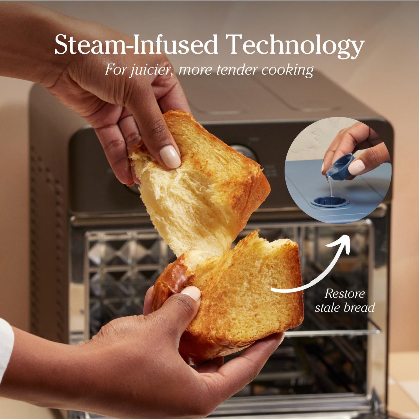 Our Place Large Wonder Oven | 6-In-1 Toxin-Free Air Fryer & Toaster with Steam Infusion | Family-Sized 32QT, 1700W Countertop Design | Includes Bake Tray, Fryer Basket, Large Racks | Steam