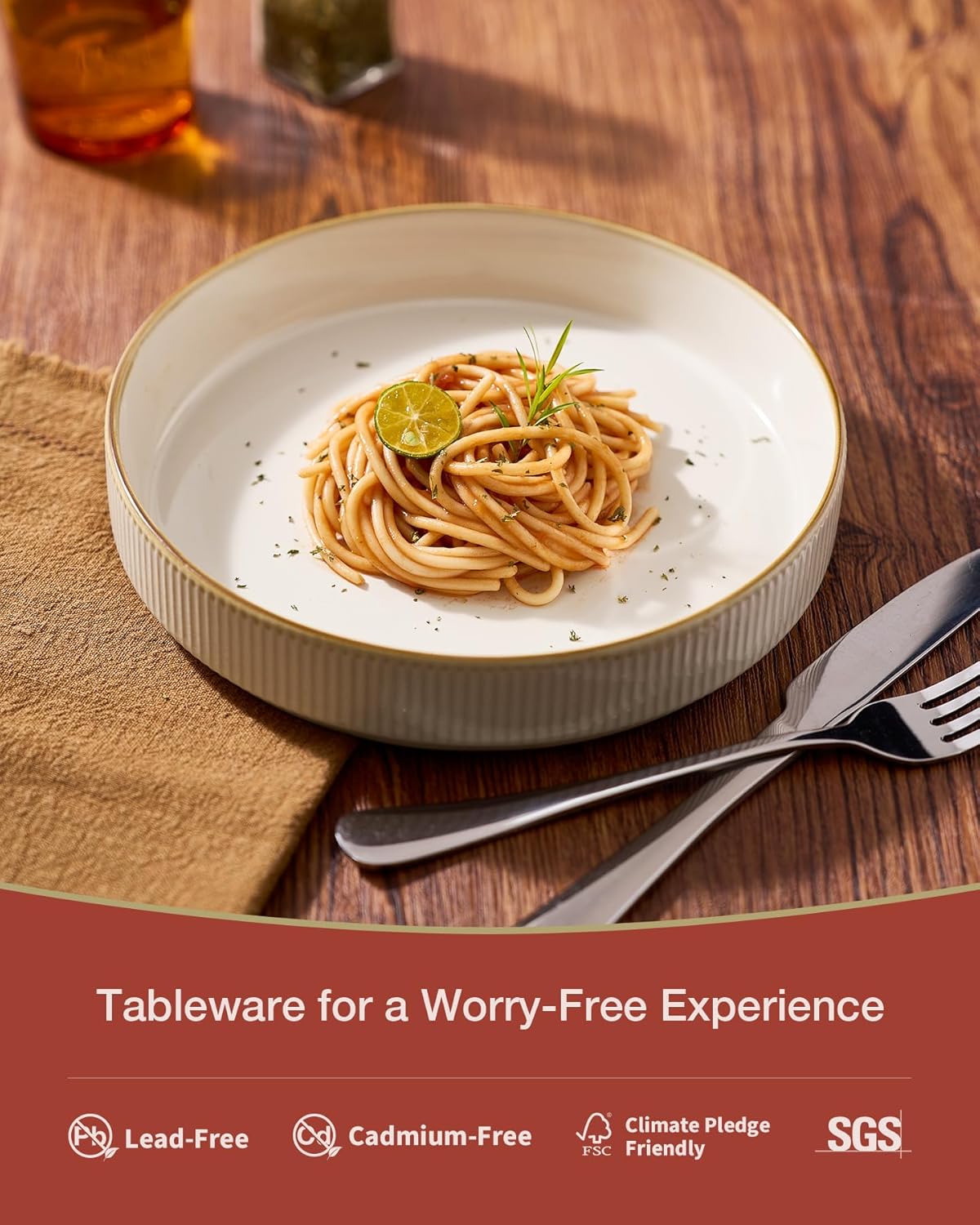 famiware Star 7.5" Pasta Bowls Set, Salad Bowl Set of 4, Double Reactive Glaze, Stackable, Ideal for Your Friend for Housewarming, Festivals, White