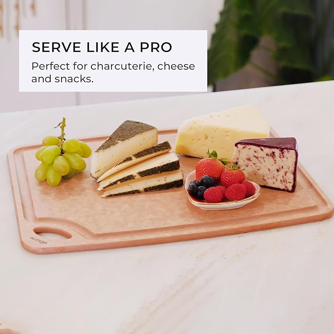 Elihome Classic Series Cutting Boards 2-piece set, Natural Wood Fiber Composite, Dishwasher Safe, Eco-Friendly, Juice Grooves, Non-Porous, Made in USA, Medium (10"x 13") & Small (7" x 10")