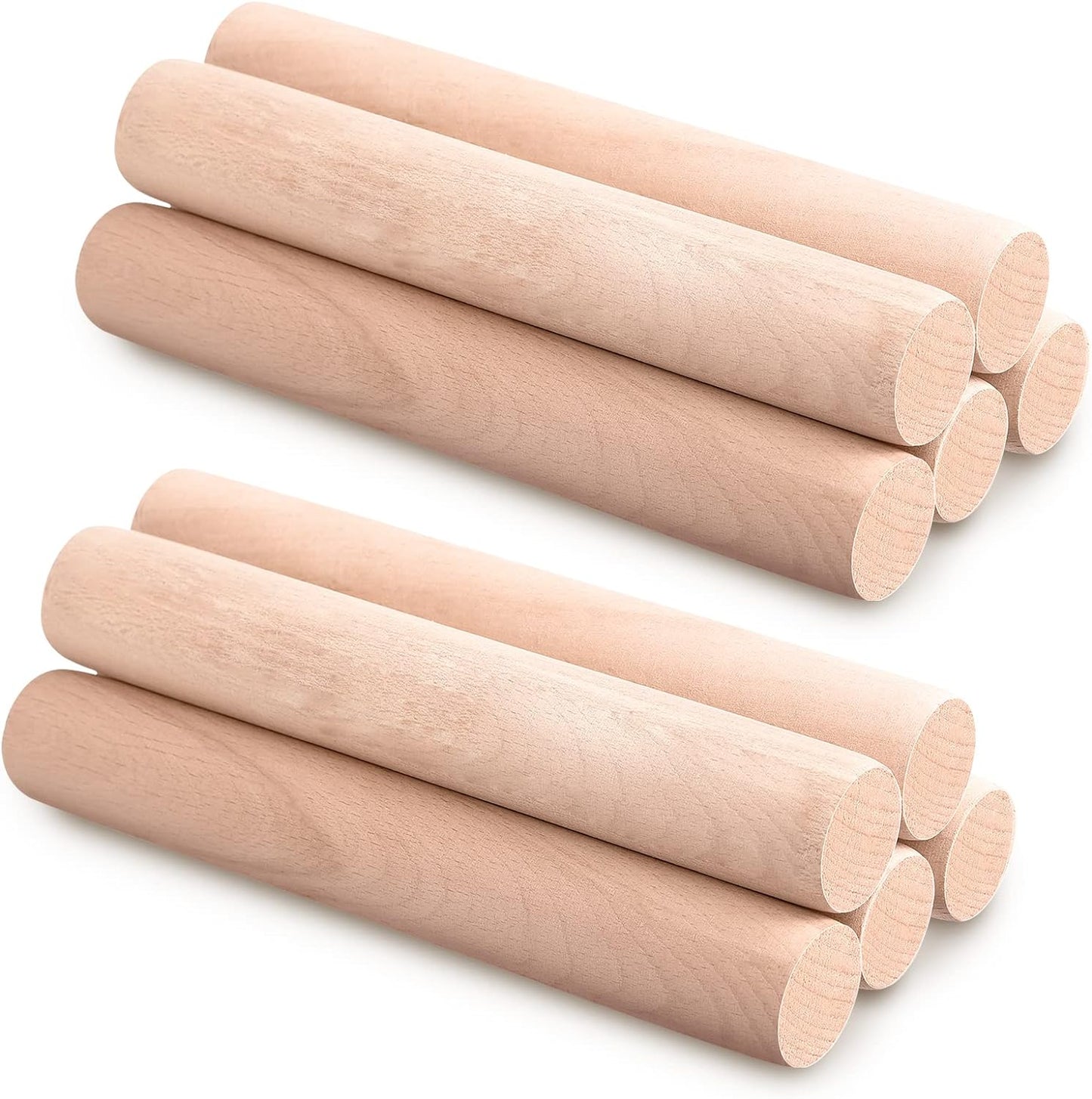 Small Wooden Rolling Pin, Dumpling Dough Roller Wooden Mini Rolling Pins Kitchen Utensil Tool for Fondant, Pasta, Bread, Pastry, Cookies, Pizza, Pie, Cylinder Style, 6.3 Inch (10 Pieces)