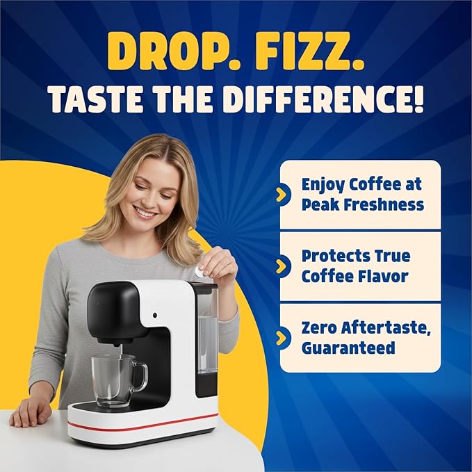 Coffee Maker Descaler - Easy to Use Coffee Machine Tablets Compatible with All Major Brands - Fast Acting Descaling Tablets Preserves Brew Flavor & Machine Longevity (12 Count)