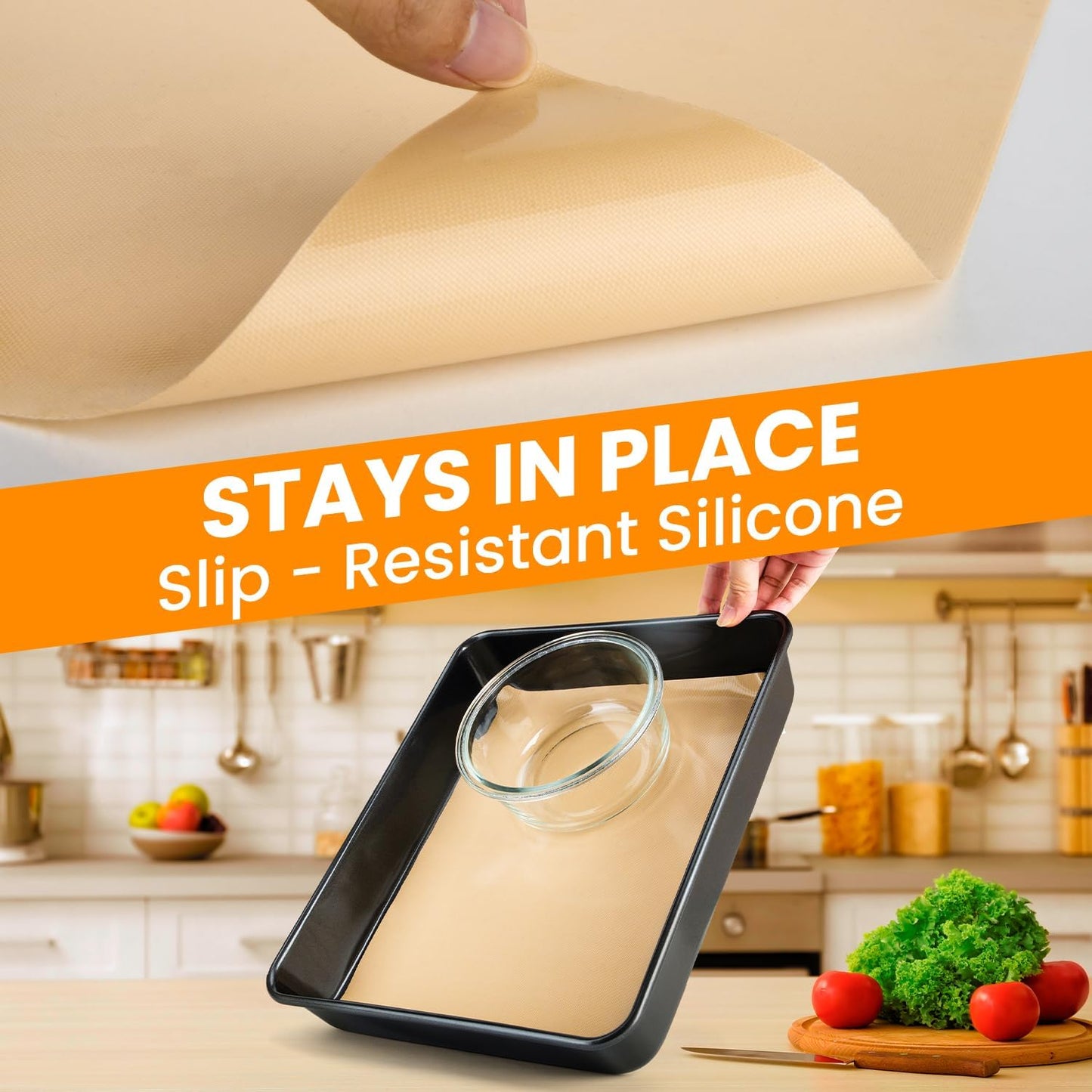 Silicone Baking Mat Roll- Heat Resistant Baking Macaron Bread Mat, Non-stick Silicone Pastry Mat, Non Slip Kitchen Countertop Protector Mat, Pan Liner, Silicone Mat Roll
