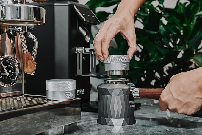 IKAPE Coffee Products, 49MM Coffee Distributor, Gravity Adaptive Espresso Distributor Fits All 49MM Espresso Portafilter(Silver)