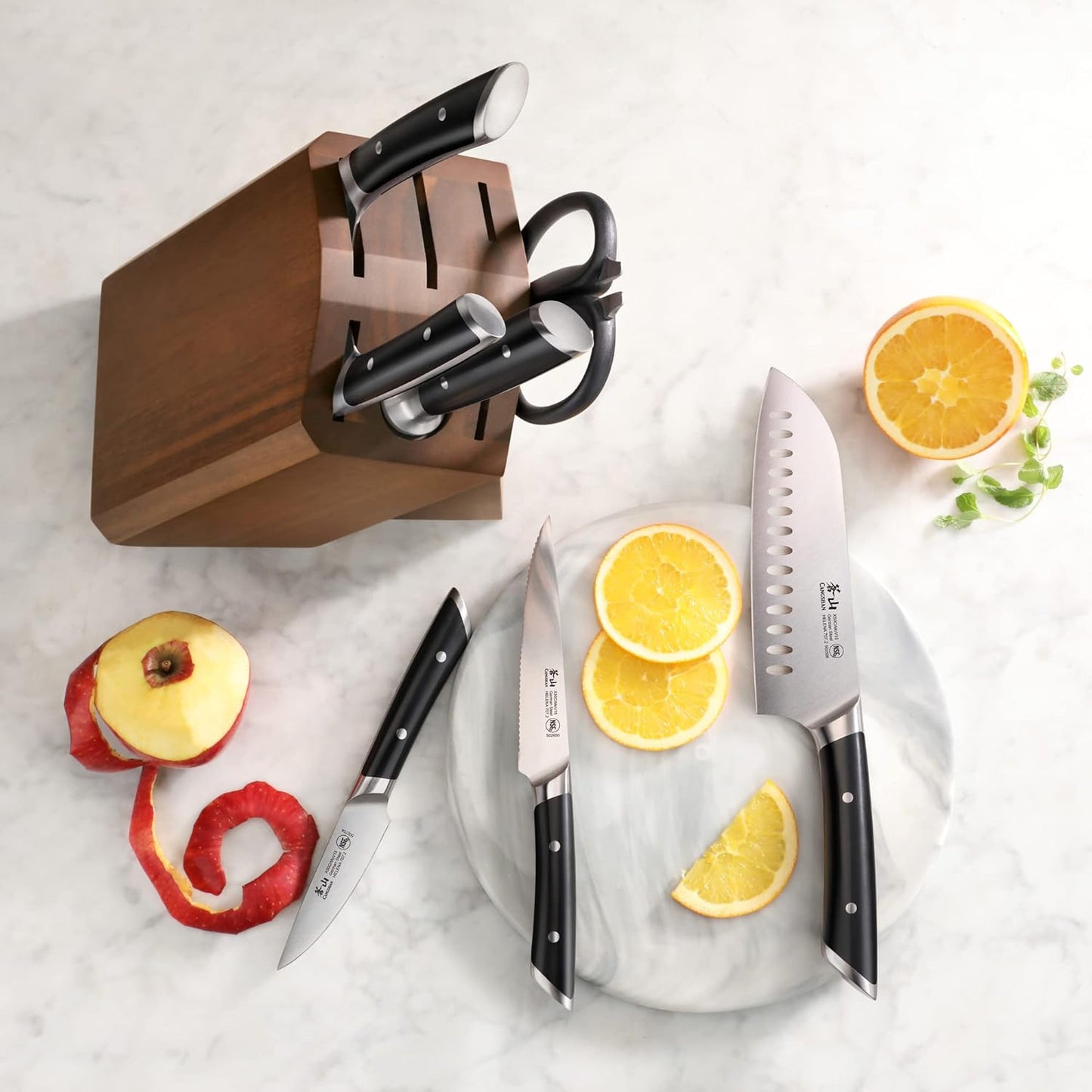 Cangshan HELENA Series German Steel Forged Knife Block Set (8-Piece, Black)
