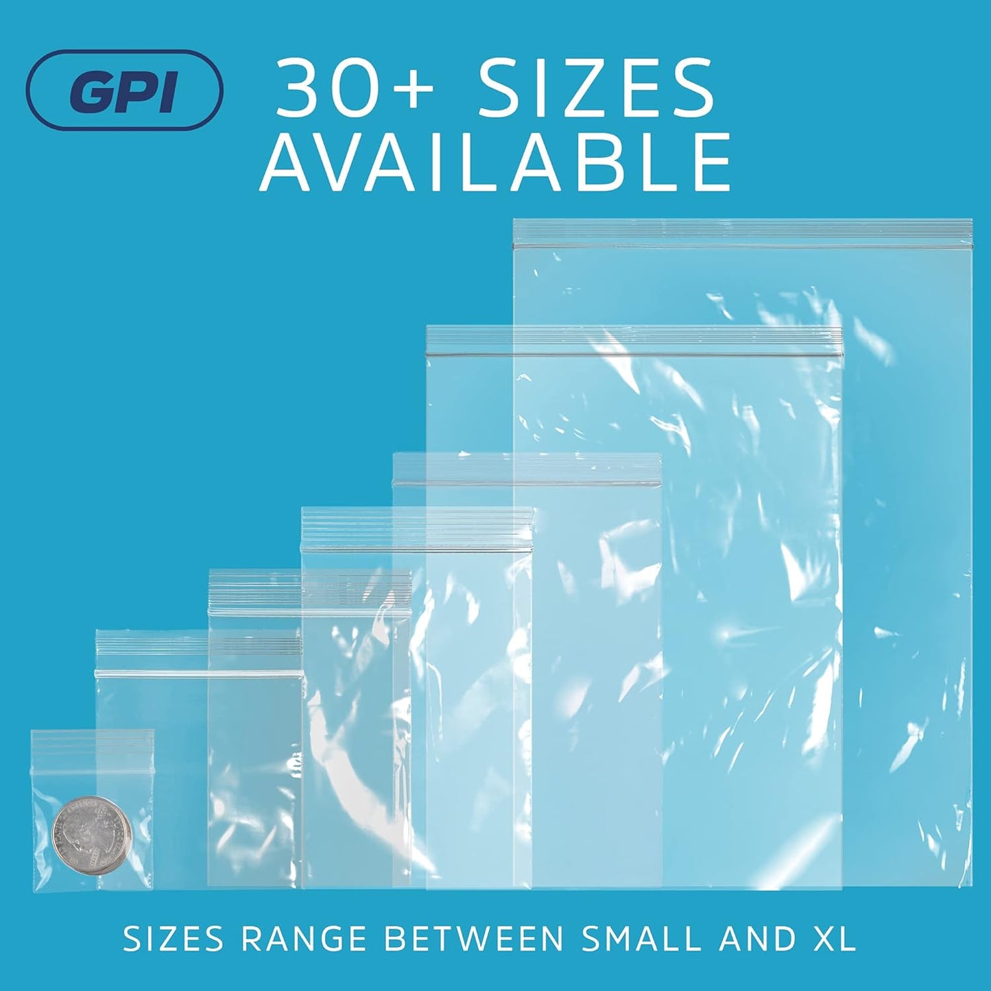 GPI - 8" x 12", Pack of 100, Clear Plastic Reclosable Zip Bags, 2 Mil Thick, Zip Poly Bags with Resealable Lock Seal Zipper For Food, Apparel, Medical, Household & Office Supplies