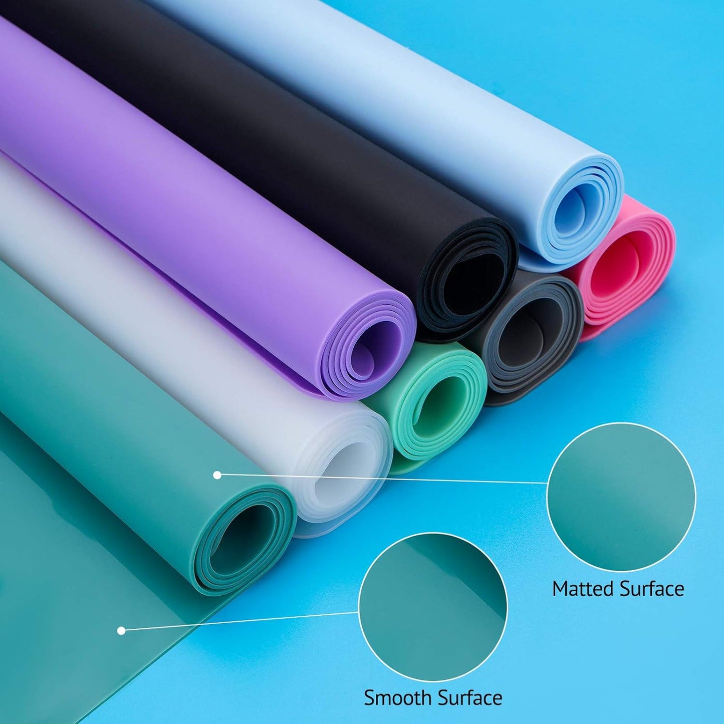 Silicone Mats for Kitchen Counter, Thicker 0.06", 25 x 17 inches Multipurpose Table Mat, Silicone Pad Desk Work Mat, Nonstick Nonskid Heat-Resistant Pad, Placemat, Dark Gray, 2PCS