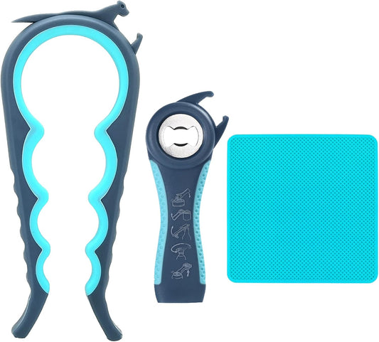 Latest Jar Opener and 5 in 1 Bottle Opener with Rubber Jar gripper Pad Ideal for Seniors with arthritis Weak Hands and Low Strength