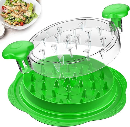 Chicken Shredder Large Chicken Breast Shredder Tool Twist with Brush&Fork, Visible Meat Shredder Machine, Strong Anti-Slip Strip, Ergonomic Handle, BPA Free, Suitable for Pork Beef Chicken(Green)
