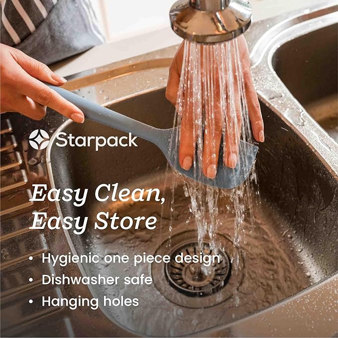 Starpack 'The All Rounder' XL Premium Silicone Spoonula Spatulas - Up to 600°F Heat Resistant Spatula Spoons - Best Silicone Spoonulas - Rubber Spatula Spoons - Kitchen Spoon Spatulas for Cooking