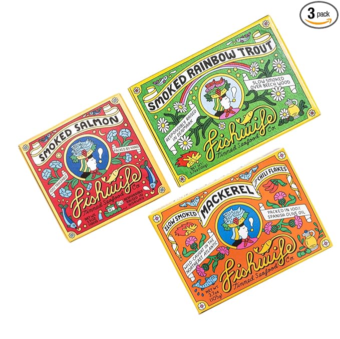 Fishwife Smoky Trio 3-Pack (Smoked Rainbow Trout, Smoked Salmon, Smoked Mackerel) | Gluten Free, High Protein, Omega-3s | Hand-Packed