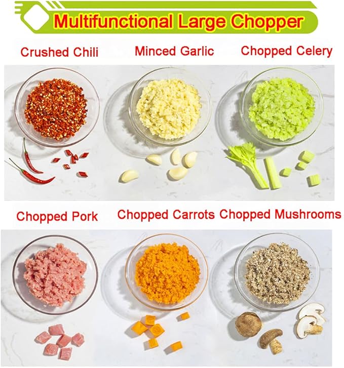 Commercial Food Processor 32L Stainless Steel Meat Vegetable Chopper Food Cutter 1800W Meat Grinder Meatball Beater Blender for Fruit Vegetable Grains Garlic