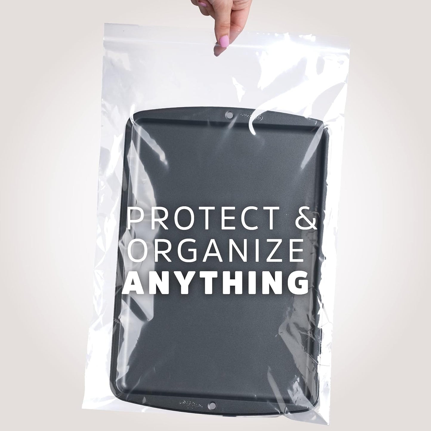 GPI CASE of 1000, 14" x 20" Clear Plastic RECLOSABLE Zip Bags - Bulk 2 mil Thick Strong & Durable Poly Baggies with Resealable Zip Top Lock for Travel, Storage, Packaging & Shipping.