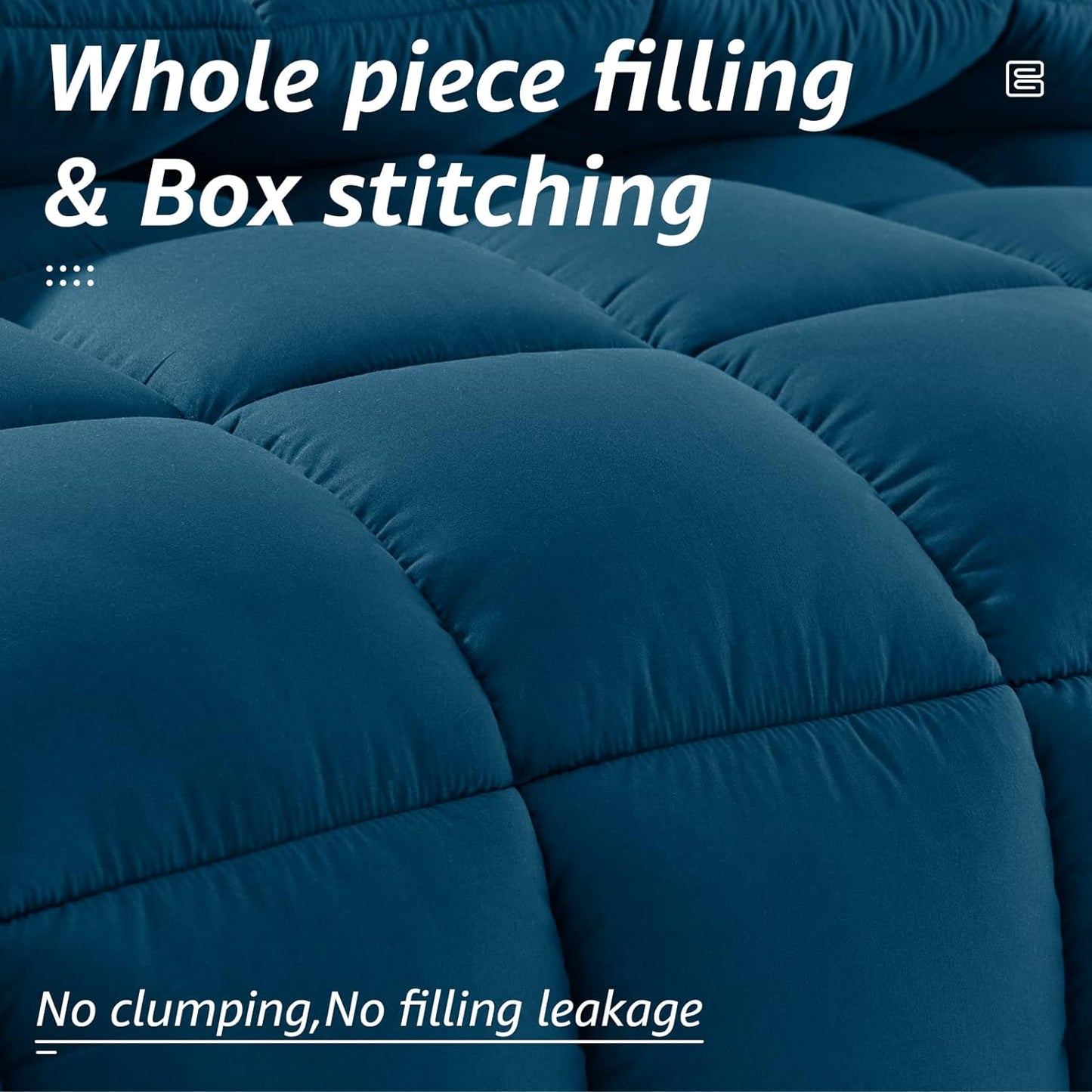 HYLEORY All Season Full Size Bed Comforter - Cooling Down Alternative Quilted Duvet Insert with Corner Tabs - Winter Warm - Machine Washable - Teal