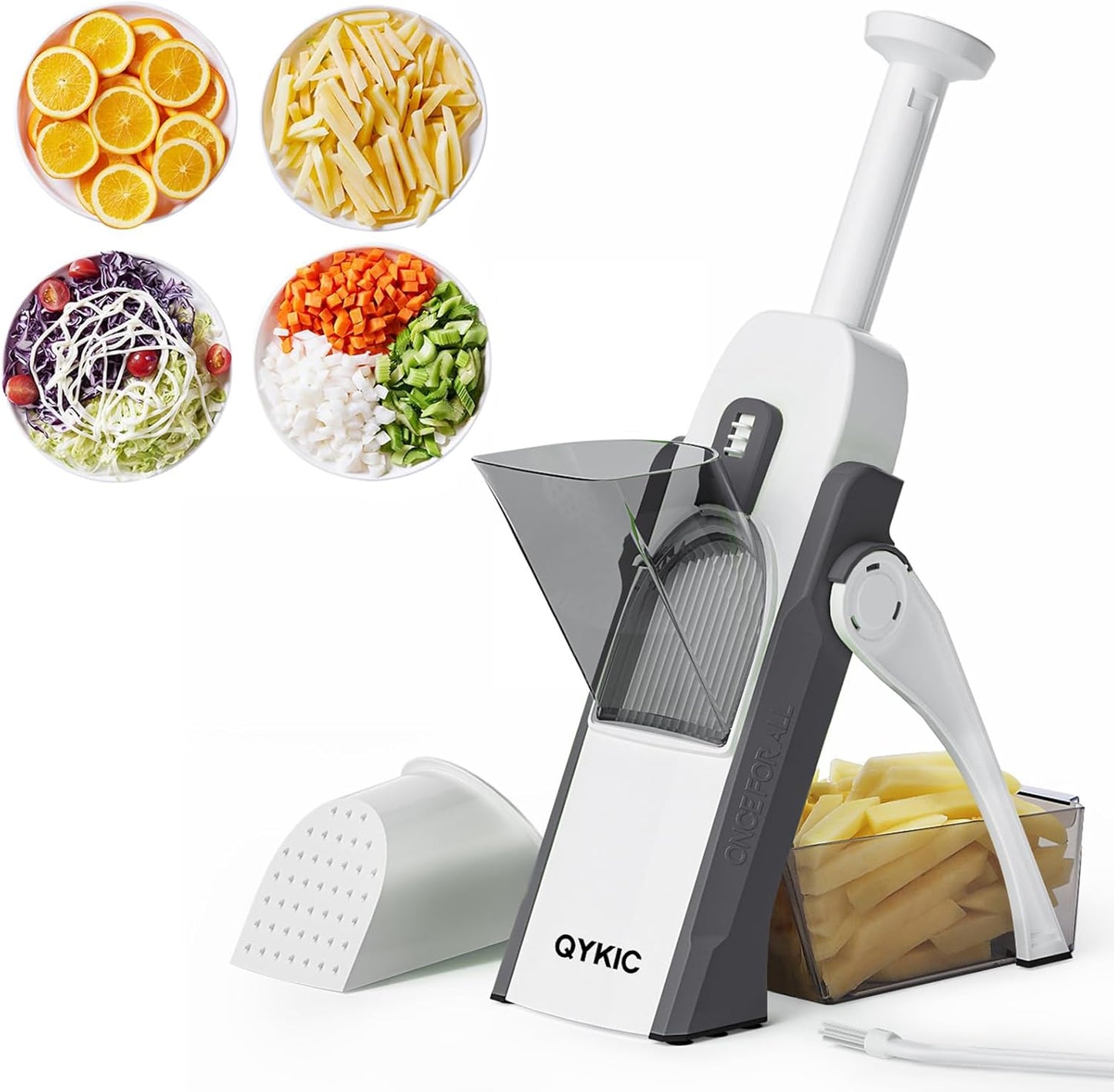 Safe Mandoline Slicer,Vegetable Potato Slice Food Cutter for Kitchen,Thickness Adjustable Upright Veggie Chopper for Fast Meal prep