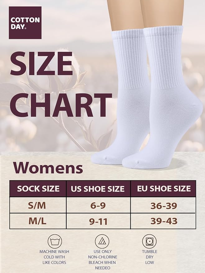 COTTON DAY Women's Soft Combed Cotton Dress Socks Seamless Toe Black White Gray Navy Blue Brown Beige