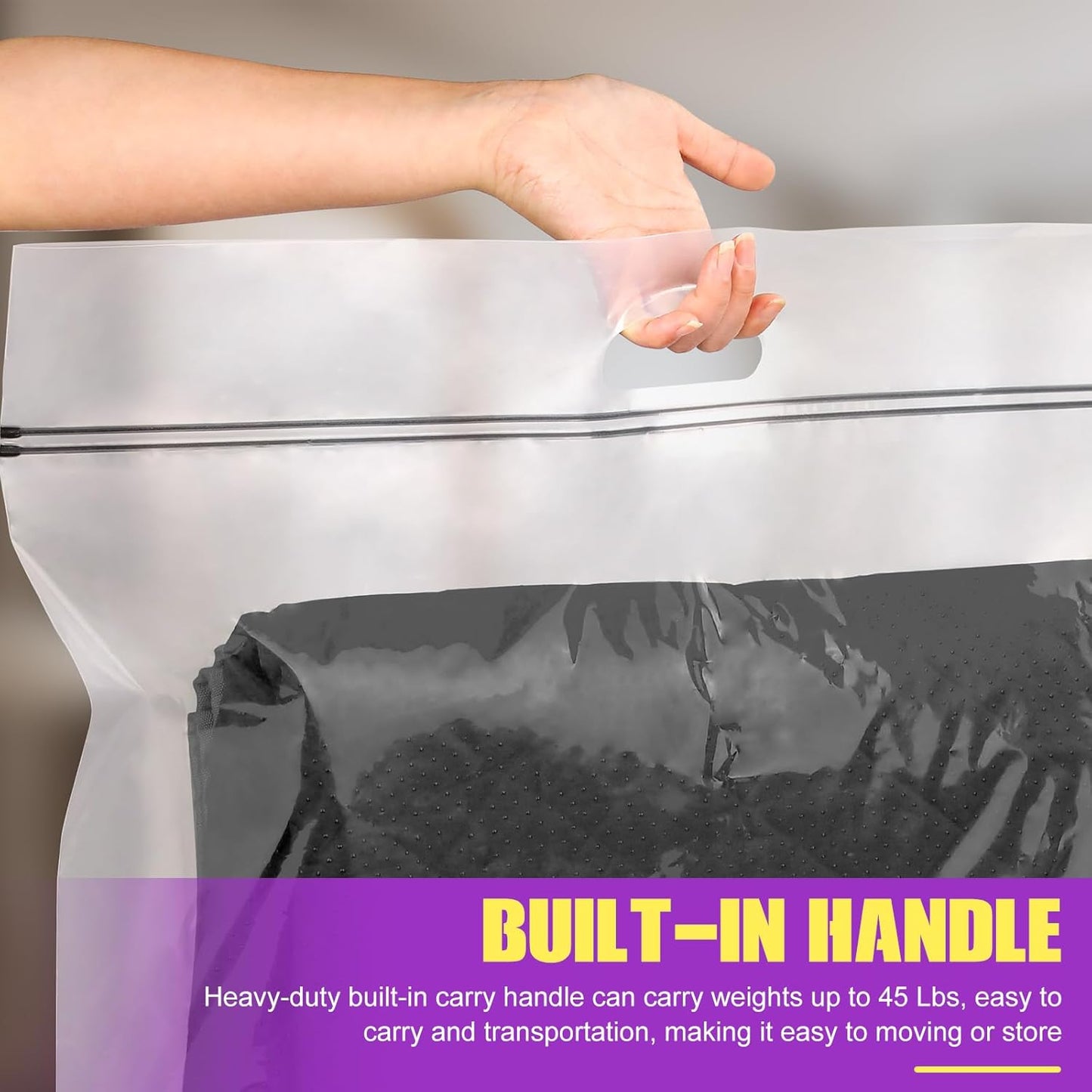 25 Gallon Extra Large Storage Bags 35”x 24”Resealable Clear Bags with Handle 4 Mil Thick Heavy Duty Big Bag for Clothes Pillow Travel Moving,Bedding,Shoes and Toys Storage, Pack of 6