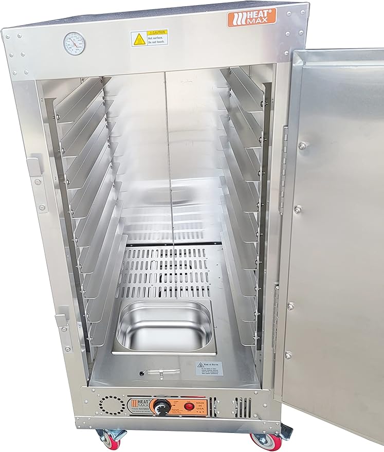 HeatMax 4 Foot Fully Insulated Commercial Electric Food Warmer Holding Cabinet for Full Size Sheet Pans, Churches, Schools, Catering, Fully Assembled, Made in USA with Service and Support, 120V Plug