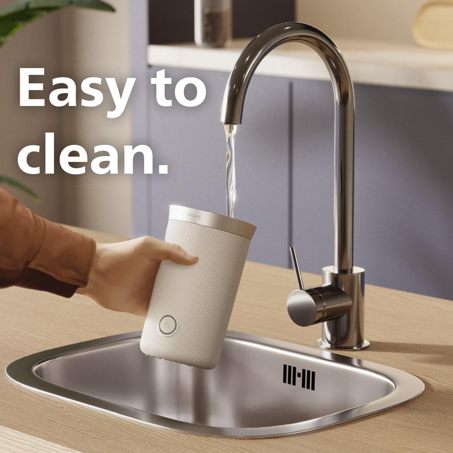 Philips Baristina Milk Frother - Foam Milk Perfectly. Hot and Cold. Dairy and Non-Dairy. Easy to Clean. for Philips Baristina Espresso Machines. Black (BAR311/60)