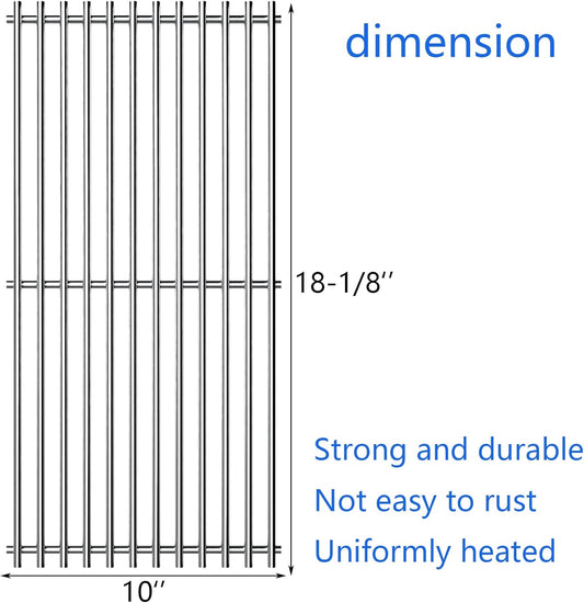 18-1/8" Stainless Steel Grates Replacement for Charbroil 463263110, 463268107, 463271309, 463271312, 463271313, 463271314, 463271315, 466231711, 466247310, 466247512 Kenmore Gas Grill