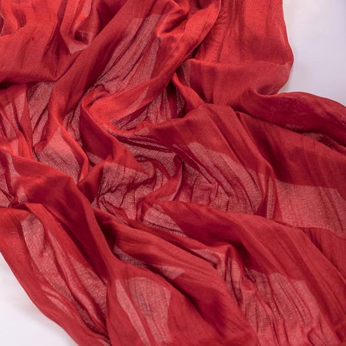 MLMC Red Table Runner 10ft Boho Gauze Cheesecloth Table Runner Rustic Cheese Cloth Decor 35x120 Inches for Wedding Reception Home Winter Christmas Valentine's Day Decor