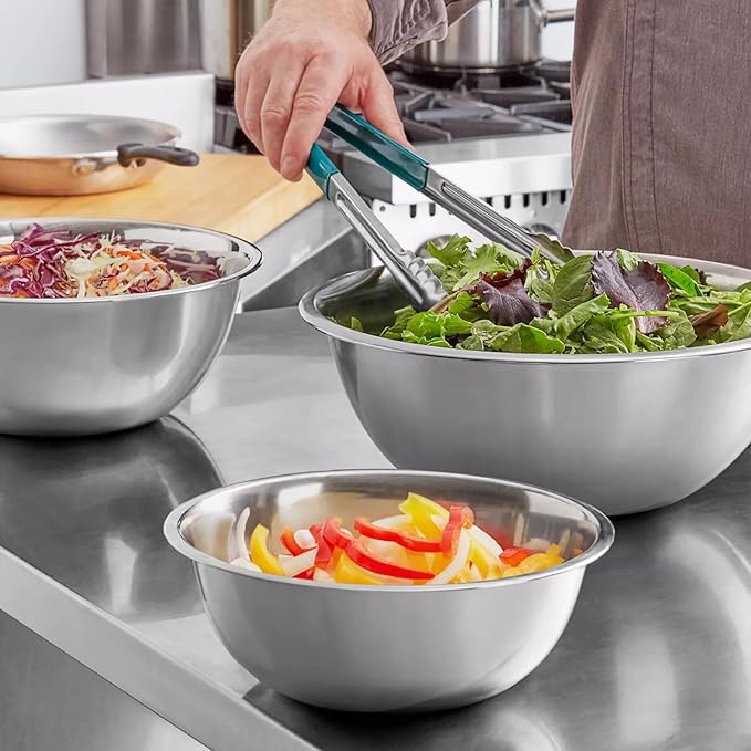 Stainless Steel 8 QT Mixing Bowl | Home & Commercial Quality | Flat Bottom | Cooking, Baking, Meal Prep [1PK]